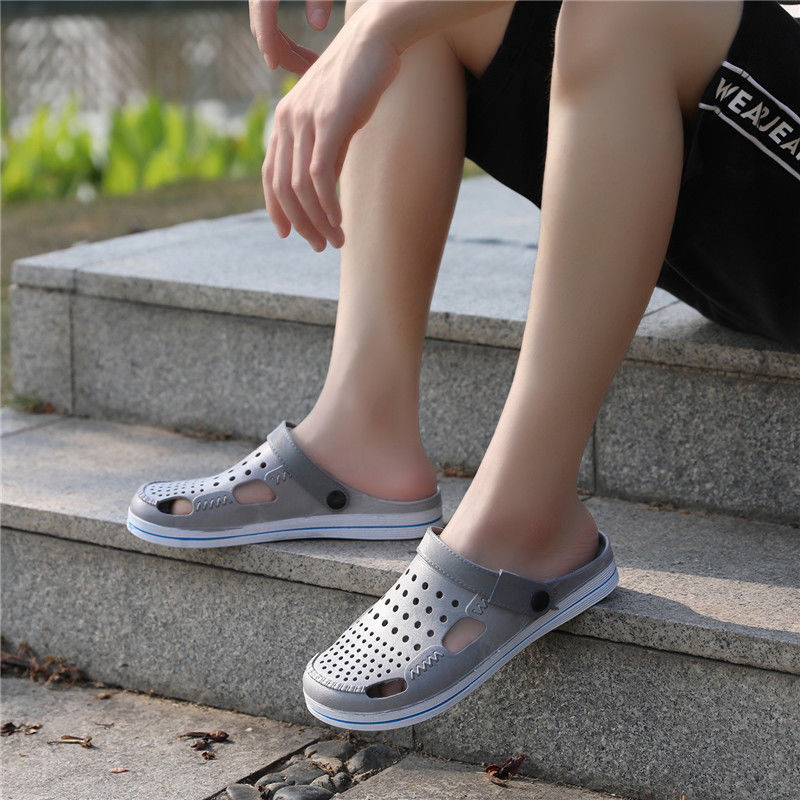 Men's Sandals Men's Mesh Hole Shoes Casual Breathable Korean Sandals Beach Shoes Men's Slippers