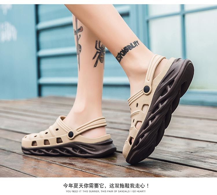 Men's thick-soled beach shoes Baotou sandals soft-soled breathable non-slip sandals and slippers