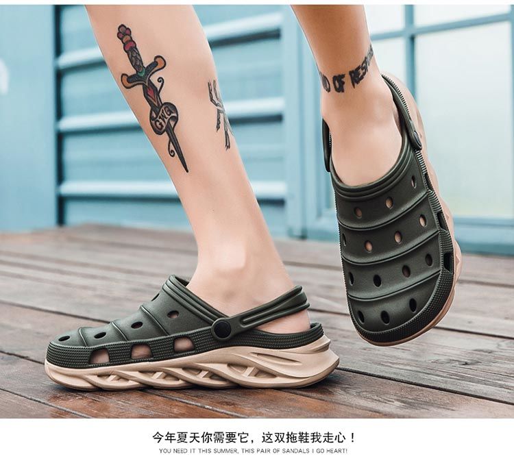 Men's thick-soled beach shoes Baotou sandals soft-soled breathable non-slip sandals and slippers
