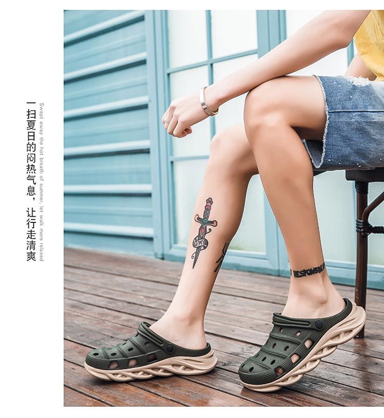 Men's thick-soled beach shoes Baotou sandals soft-soled breathable non-slip sandals and slippers