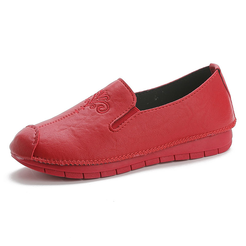 Platform shoes, flat sole shoes, one pedal lazy shoes, loafers, soft sole embroidered shoes