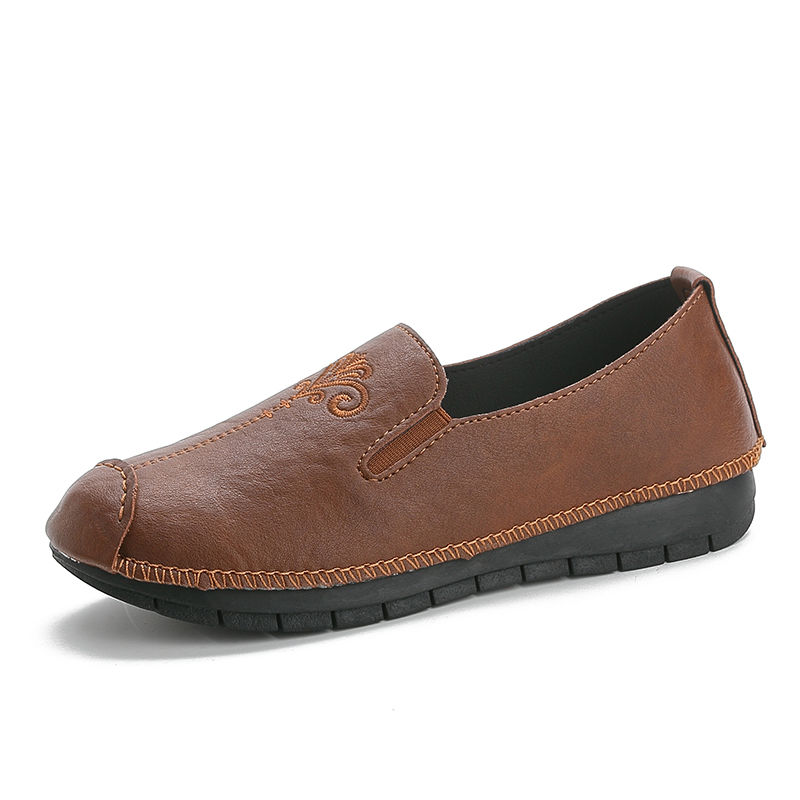Platform shoes, flat sole shoes, one pedal lazy shoes, loafers, soft sole embroidered shoes