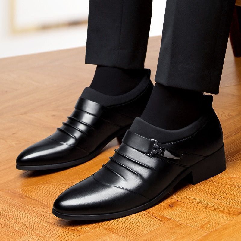 Men's leather shoes, men's shoes, new breathable Korean lazy casual shoes, trendy men