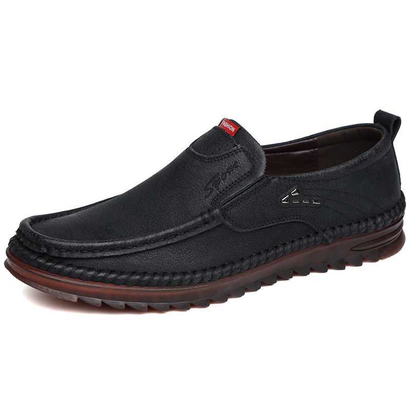 Men's Shoes > Flats > Loafers Leather shoes men's new peas shoes leather breathable soft sole casual men's shoes