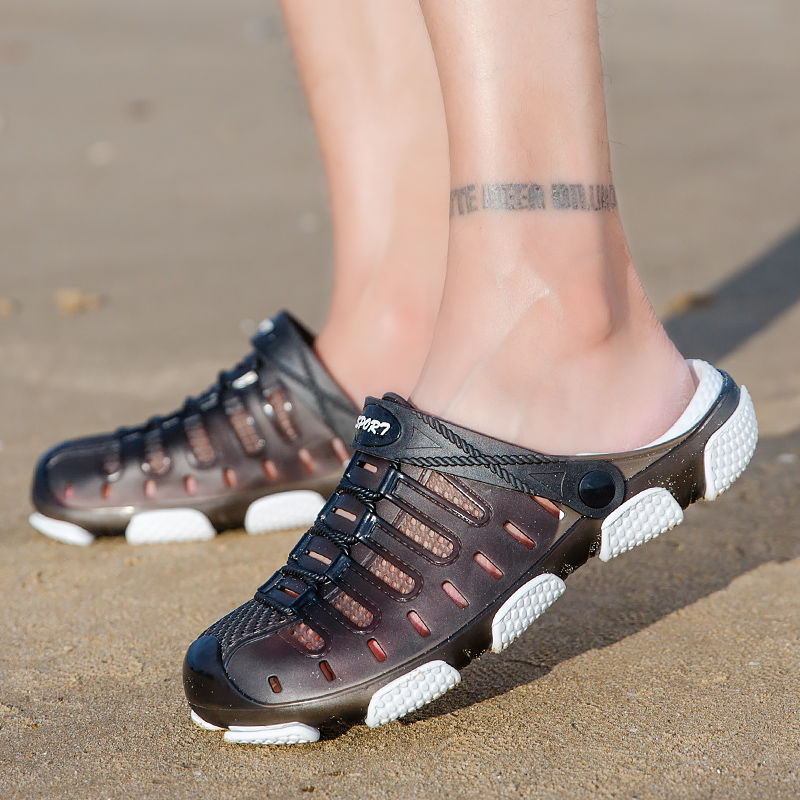 Sandals and slippers men's non-slip outer wear casual sandals hole shoes casual beach shoes