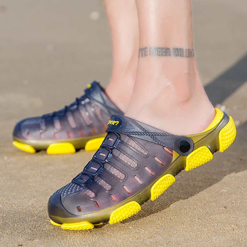 Sandals and slippers men's non-slip outer wear casual sandals hole shoes casual beach shoes