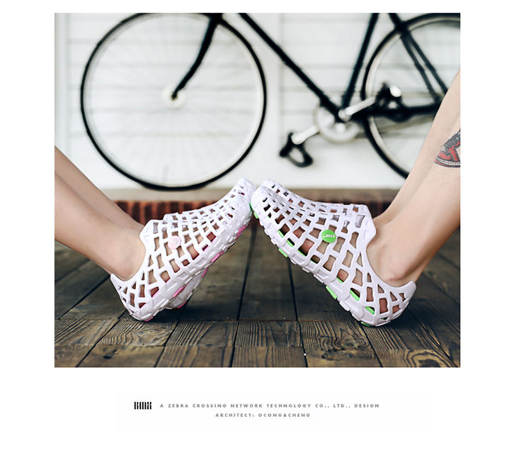 Non-slip hole shoes for men and women sandals and slippers Baotou sandals Korean trend beach shoes f