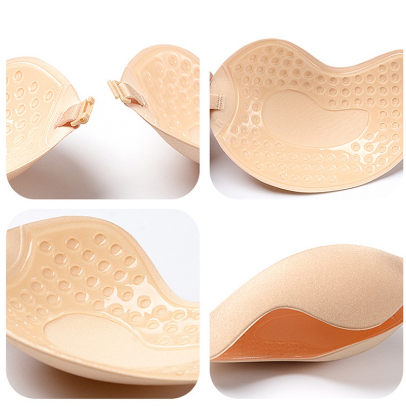 Women Push Up Silicone Mango Self Adhesive Bra / Ladies Strapless Sticky Invisible Push up Silicone Bras Suitable For Backless Dress Push