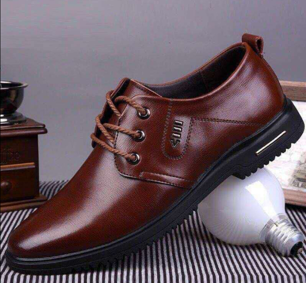 Soft leather soft bottom spring and summer men's leather shoes business casual shoes men's trend all-match round toe lace up youth work shoes