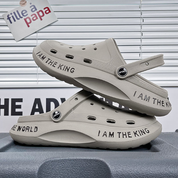 2022 summer new style hole shoes men's non-slip thick-soled sandals men's trend outer wear Baotou slippers deodorant