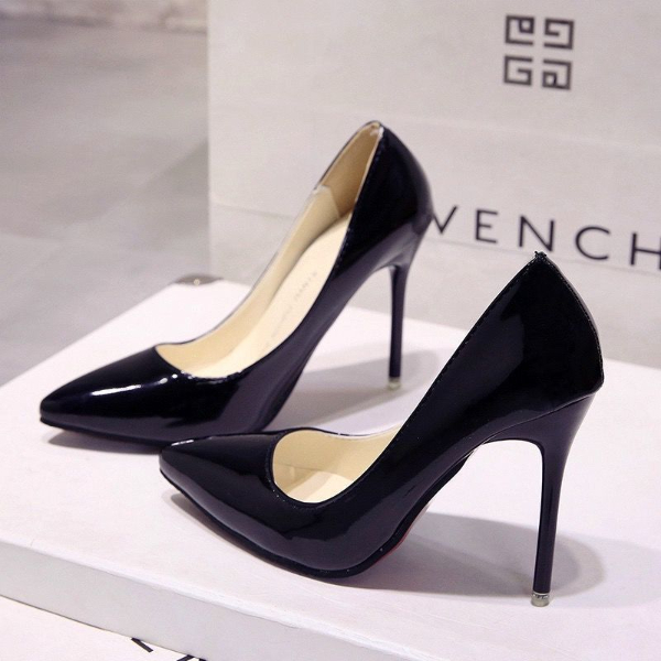 New sexy blue pointy shoes nightclub nude large size stiletto heels red wedding shoes black work shoes