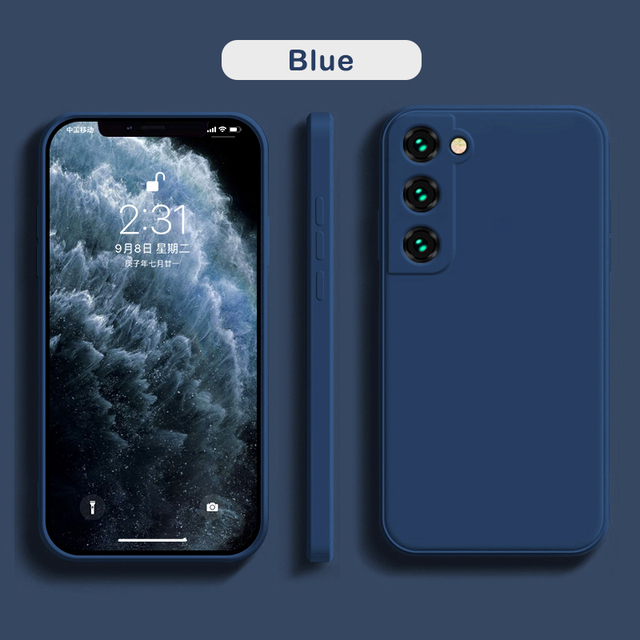 Shockproof Liquid Silicone Phone Case For Samsung Galaxy S22 S21 S20 Ultra Plus FE A72 A71 A52 A51 A32 4G 5G Soft Case Cover funda