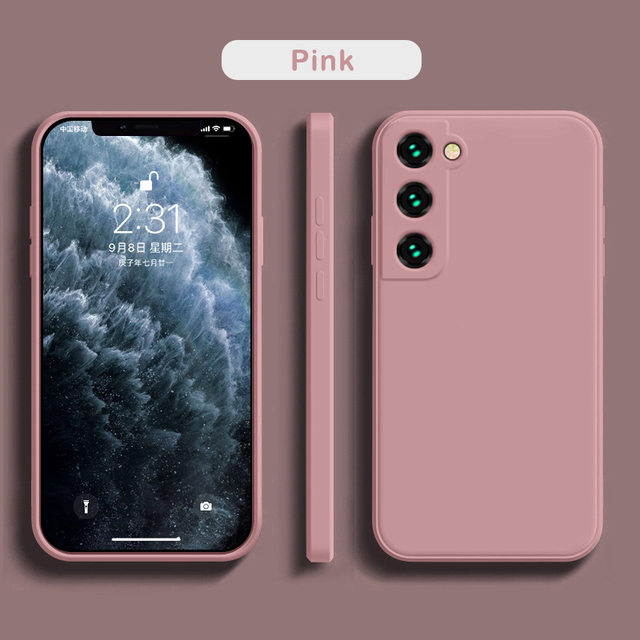 Shockproof Liquid Silicone Phone Case For Samsung Galaxy S22 S21 S20 Ultra Plus FE A72 A71 A52 A51 A32 4G 5G Soft Case Cover funda