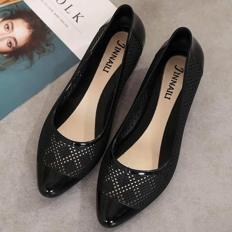 Fashion Sandals women's fashion single shoes thick heel anti slip shallow mouth casual women's shoes