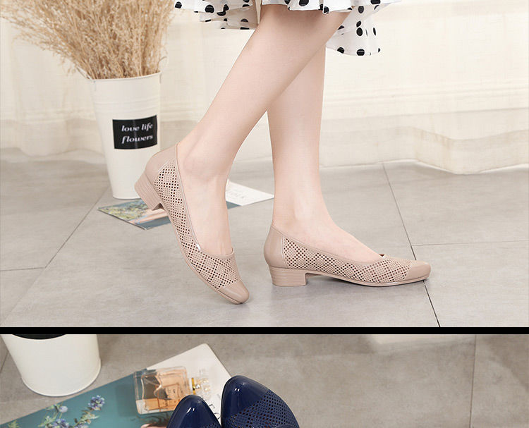 Fashion Sandals women's fashion single shoes thick heel anti slip shallow mouth casual women's shoes