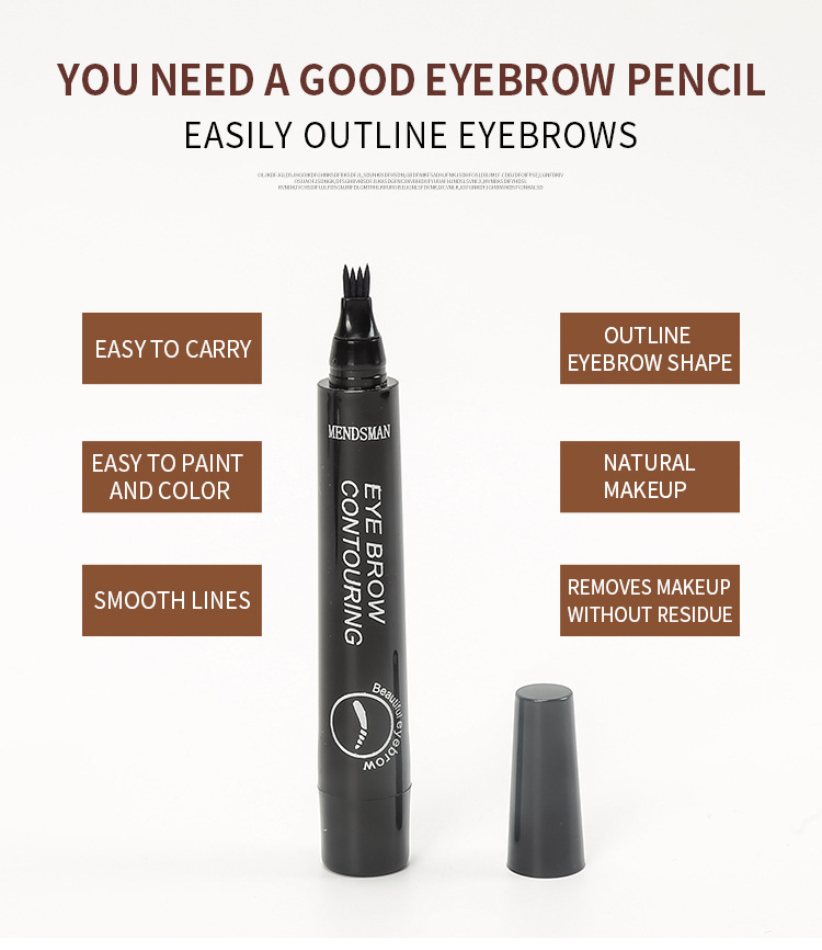 Four-headed eyebrow pencil lasting and not easy to smudge four-pronged liquid eyebrow pencil view 5