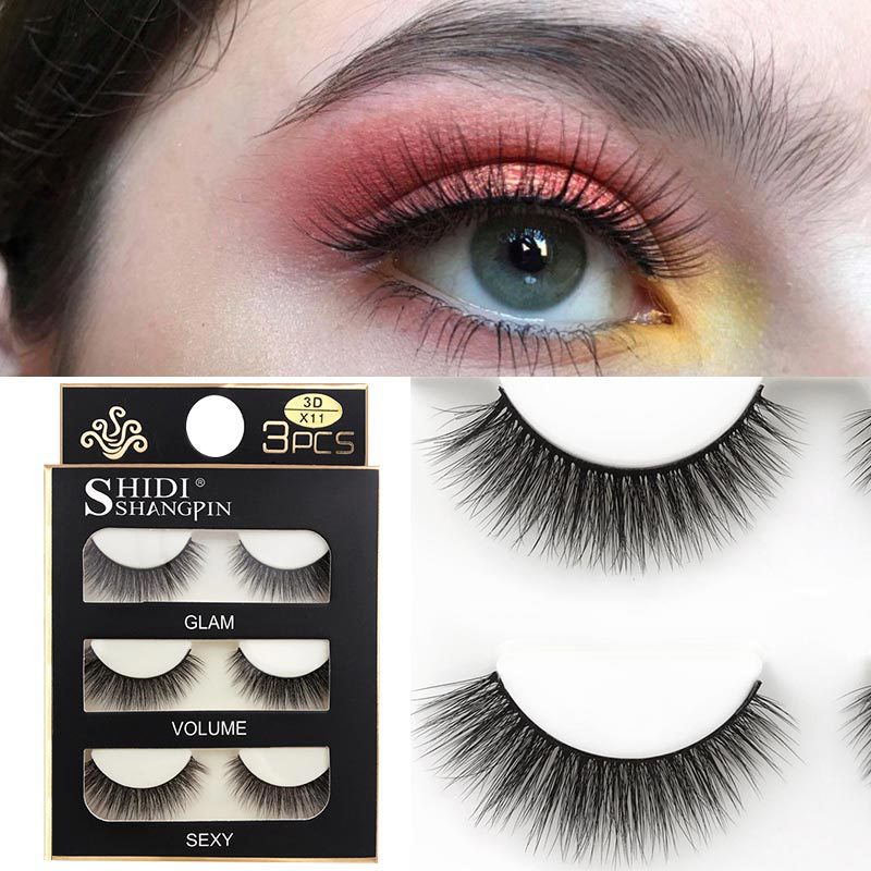 3Pairs 3D Mink Lashes Natural Eyelashes False Eyelashes  Makeup Wholesale Fake Eyelash Extension