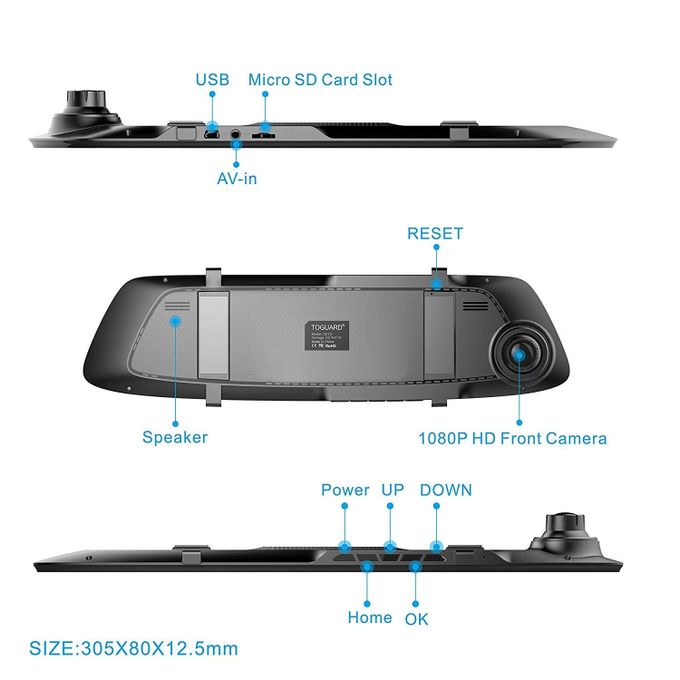 Car Camera with Parking Assistance G-Sensor,Waterproof Rear View Revers Camera TXSHOP