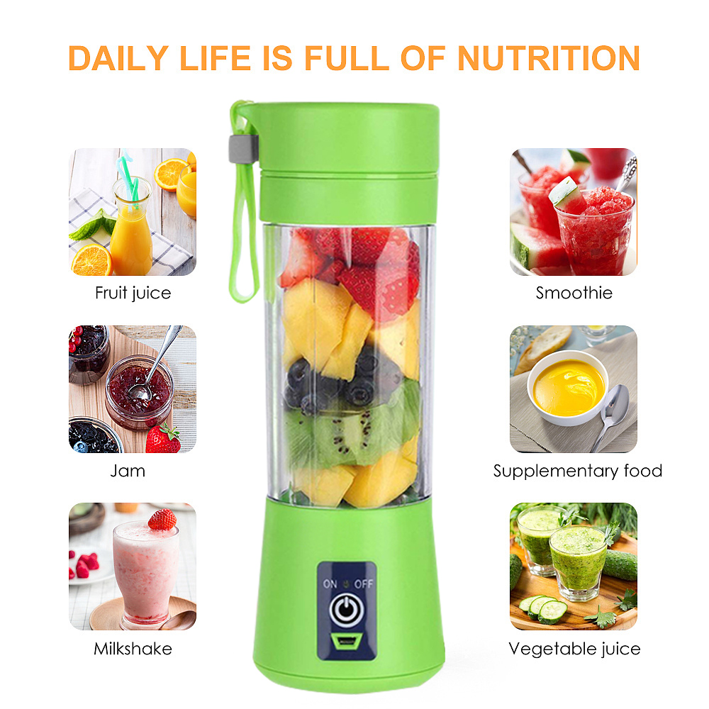 380ml Portable Juicer Electric USB Rechargeable Smoothie Blender Machine Mixer Mini Juice Cup