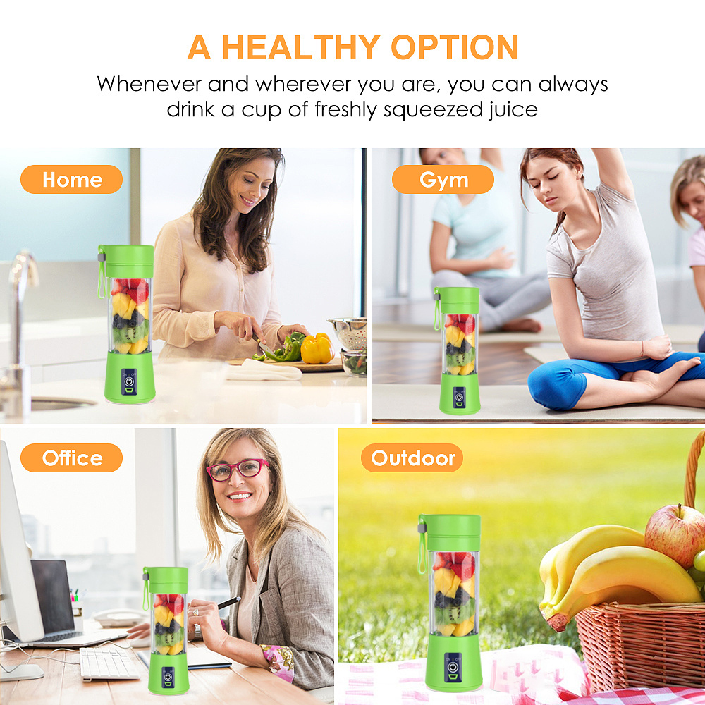 380ml Portable Juicer Electric USB Rechargeable Smoothie Blender Machine Mixer Mini Juice Cup