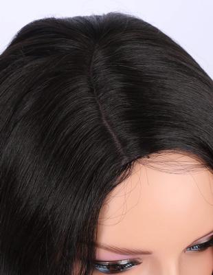 Western style fashion Ms Big wave black Middle score Long curly hair Chemical fiber wig