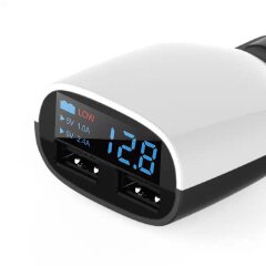 Digital display Car charger With LED Voltage Current display Car charger 3.4A Dual usb Car charger