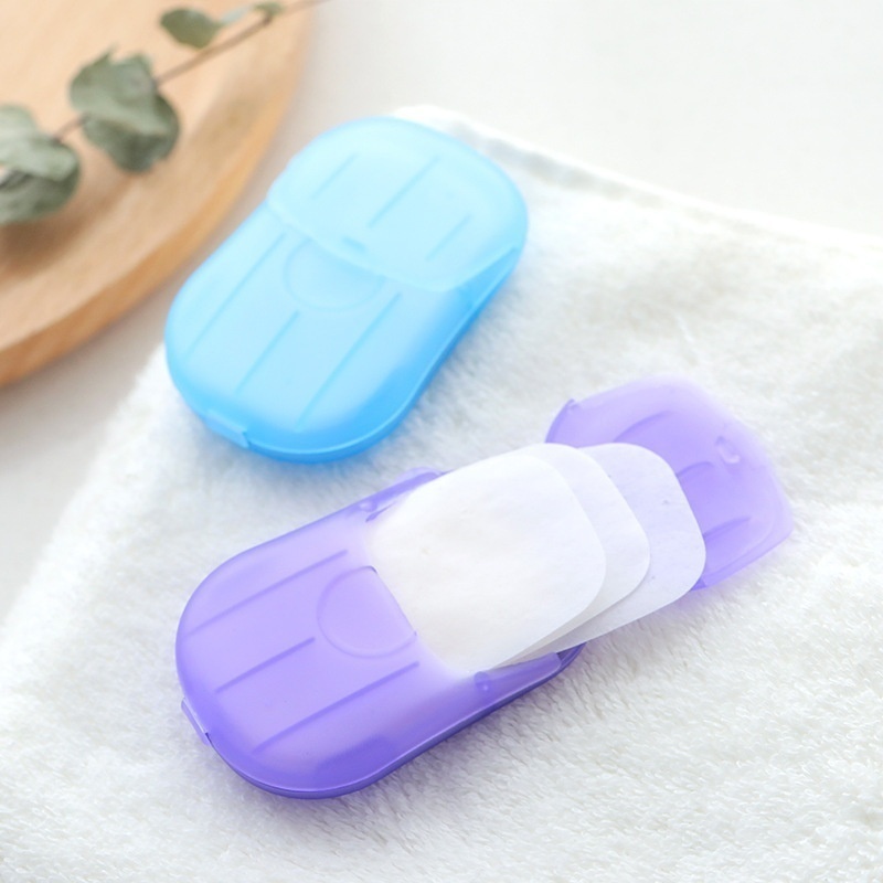 Outdoor Portable Mini Soap Scented Paper Sheets Slice Bath Washing Hand Cleaning Care Case