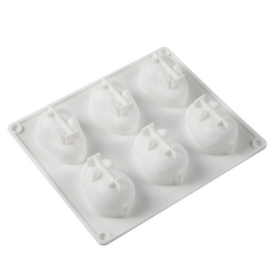 Silica gel 6 companies rabbit cake Mould Three-dimensional rabbit Pudding Jelly mold Baking tool