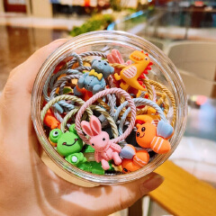 child Cartoon little rubber band tie hair Does not hurt hair Internet celebrity girls fruit Hair ring Baby