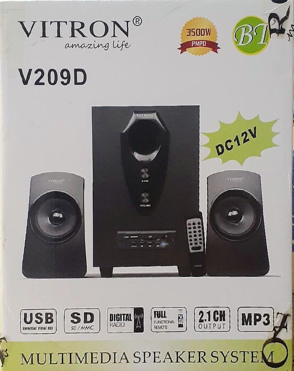 Vitron V209D 2 In 1 3500W Woofer/Speaker AC/DC Function, FM Radio, BT, Husband/Flash Port &amp; SD Slot