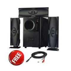 Vitron 3.1CH Multimedia X-Bass Speaker System Home Theatre System AC/DC Subwoofer Bluetooth Woofer USB/SD/FM Home Audio System with Remote Control V635 Black 10000w v635