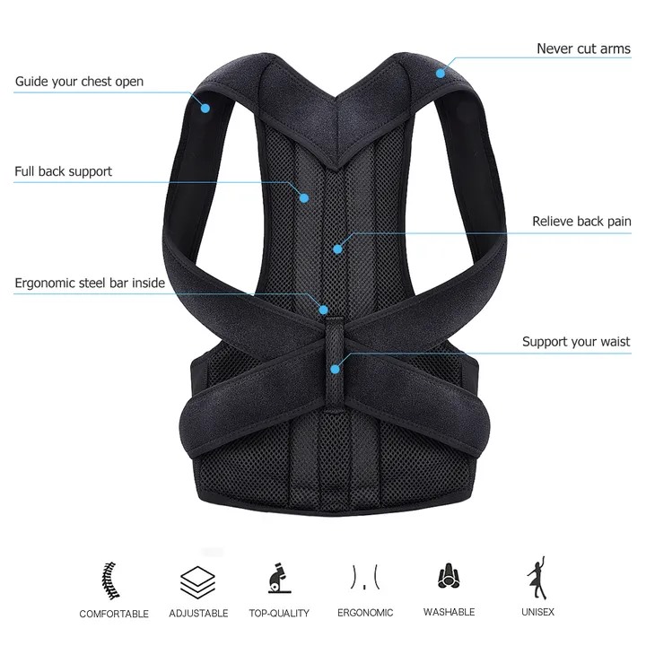 Adjustable Back Spine Posture Corrector Humpback Back Support Brace Shoulder Belt Posture Correction