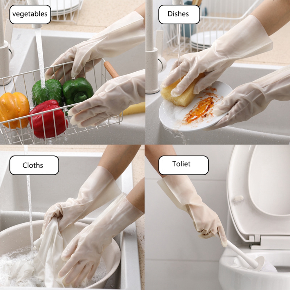 Dishwashing Gloves Rubber Waterproof Kitchen Washing Vegetables Household Clean Durable Thin Gloves