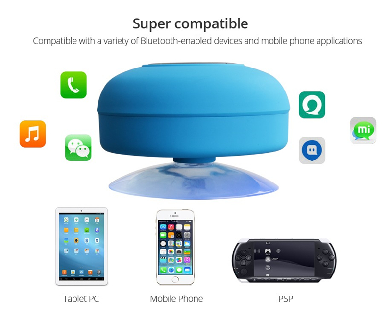 Mini Bluetooth Speaker Portable Waterproof Wireless Handsfree Speakers, For Showers, Bathroom, Pool