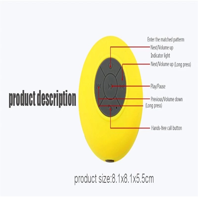 Mini Bluetooth Speaker Portable Waterproof Wireless Handsfree Speakers, For Showers, Bathroom, Pool
