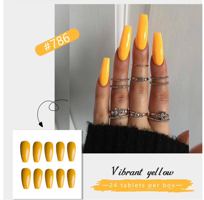 24pcs colourful Nail stickers detachable False Nail Tips With Glue Nails Art Fake nails Stickers view 5