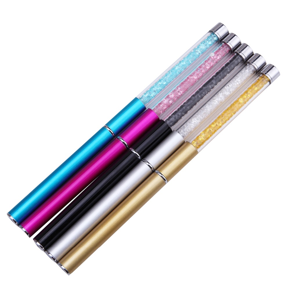 Nail Art Rhinestone Acrylic Handle Nails UV Gel Painting Brush Lines Liner Drawing Pen Manicure Tool