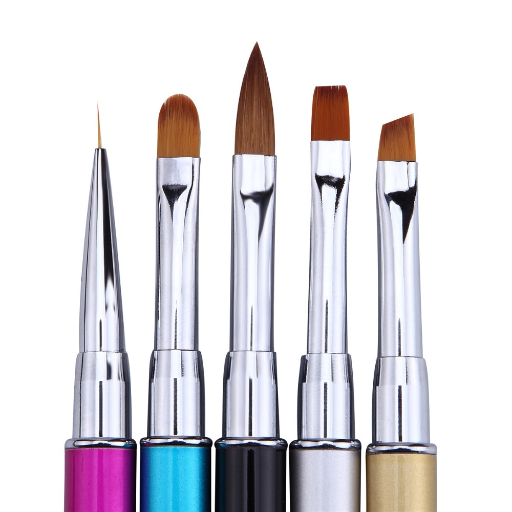 Nail Art Rhinestone Acrylic Handle Nails UV Gel Painting Brush Lines Liner Drawing Pen Manicure Tool