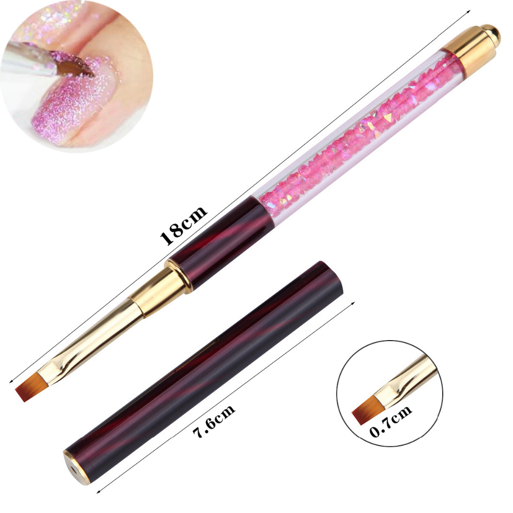 8Pc/Set Nail Art Rhinestone Handle Liner Pattern Painting Brush UV GEL Extension Builder Drawing Pen