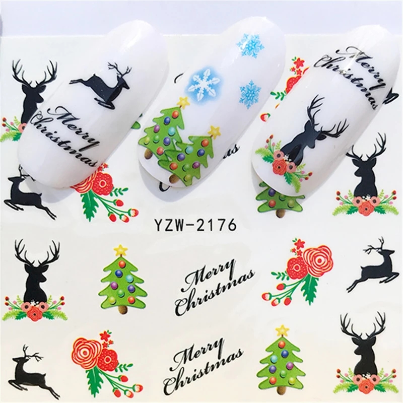 2020 Christmas Slider Nail Decals Nail Art Sticker DIY Manicure Accessory Transfer Foil Xmas Gift view 3