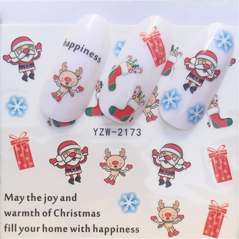 2020 Christmas Slider Nail Decals Nail Art Sticker DIY Manicure Accessory Transfer Foil Xmas Gift view 9