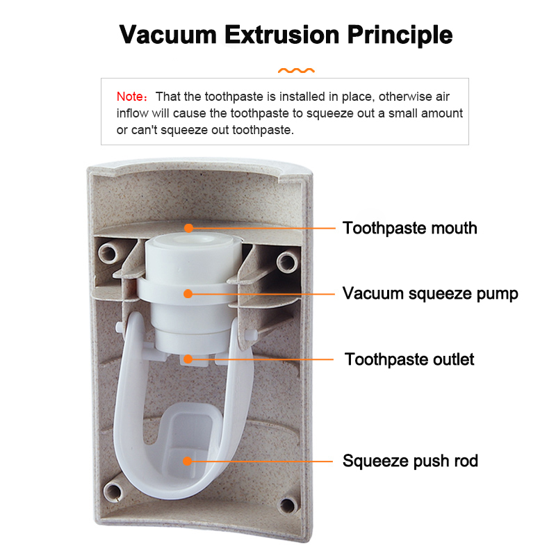 1PC Home Automatic Toothpaste Dispenser Toothbrush Holder Bathroom products Wall Mount Rack Bath
