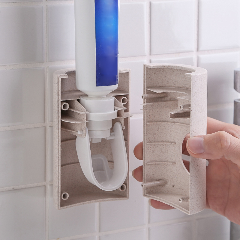 1PC Home Automatic Toothpaste Dispenser Toothbrush Holder Bathroom products Wall Mount Rack Bath