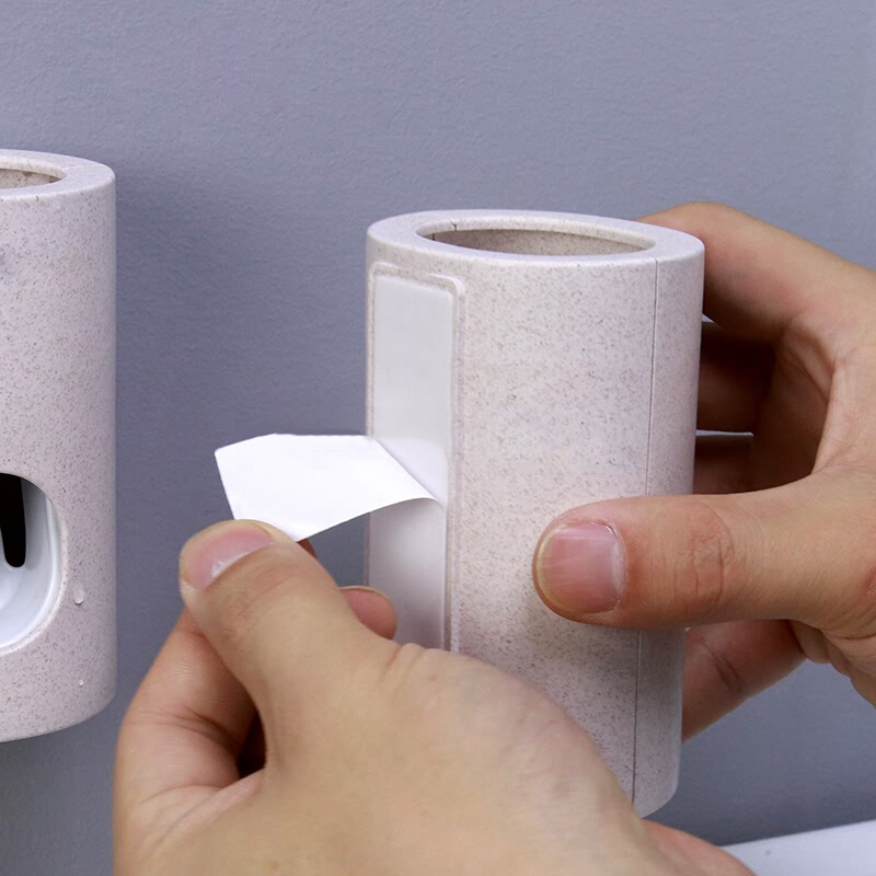 1PC Home Automatic Toothpaste Dispenser Toothbrush Holder Bathroom products Wall Mount Rack Bath