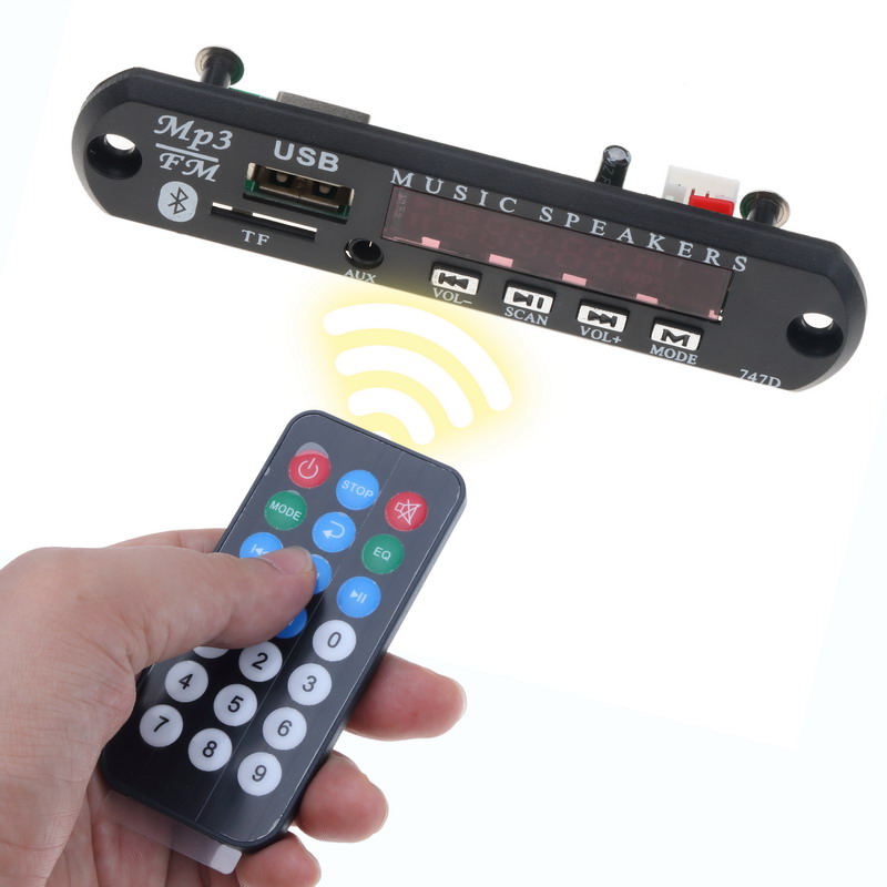 Wireless Bluetooth 5V 12V MP3 WMA Decoder Board FM Audio Module USB TF Music Adaptor DIY Speaker