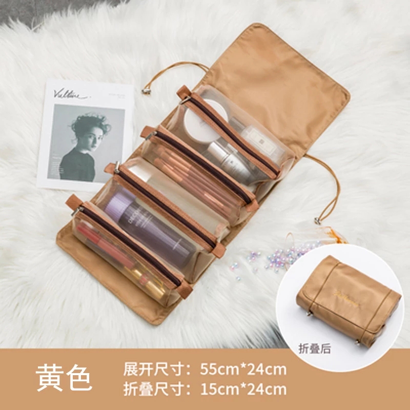 Removable Cosmetic Bag Ladies Four-in-one Zipper Net Cosmetic Bag Folding Travel Storage Wash Bag