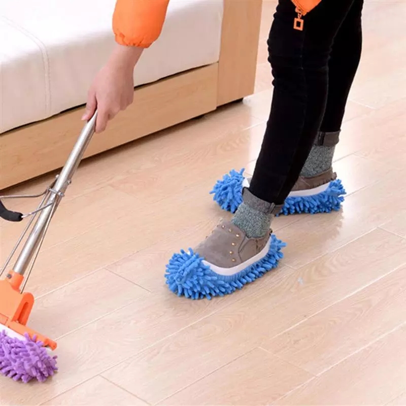 Mop House Cleaning Dust Lazy Floor Removal Cleaning Feet Shoe Covers Washable Reusable Microfiber