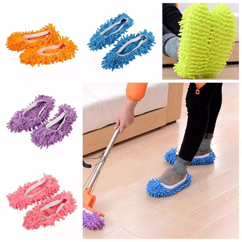 Mop House Cleaning Dust Lazy Floor Removal Cleaning Feet Shoe Covers Washable Reusable Microfiber