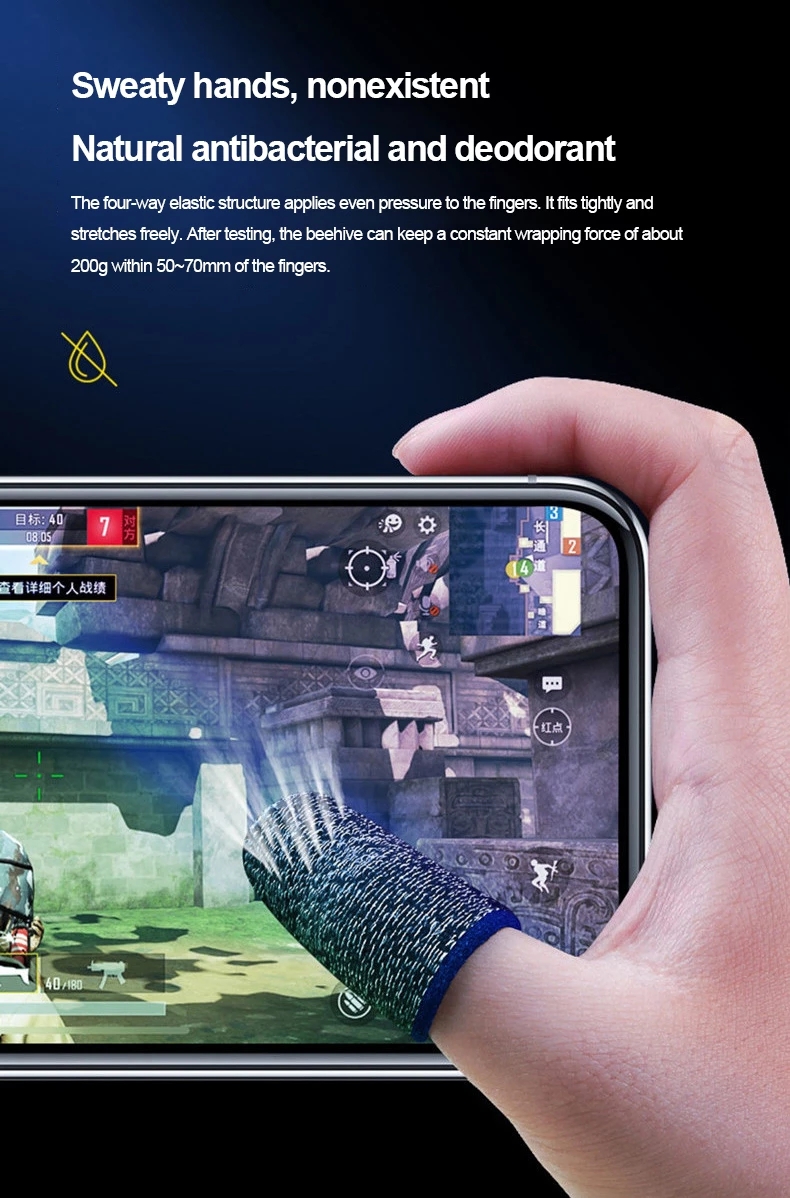 Gaming Finger Sleeve Breathable Fingertips Anti-Sweat Touch Screen Finger Cots Cover Sensitive TXTB1