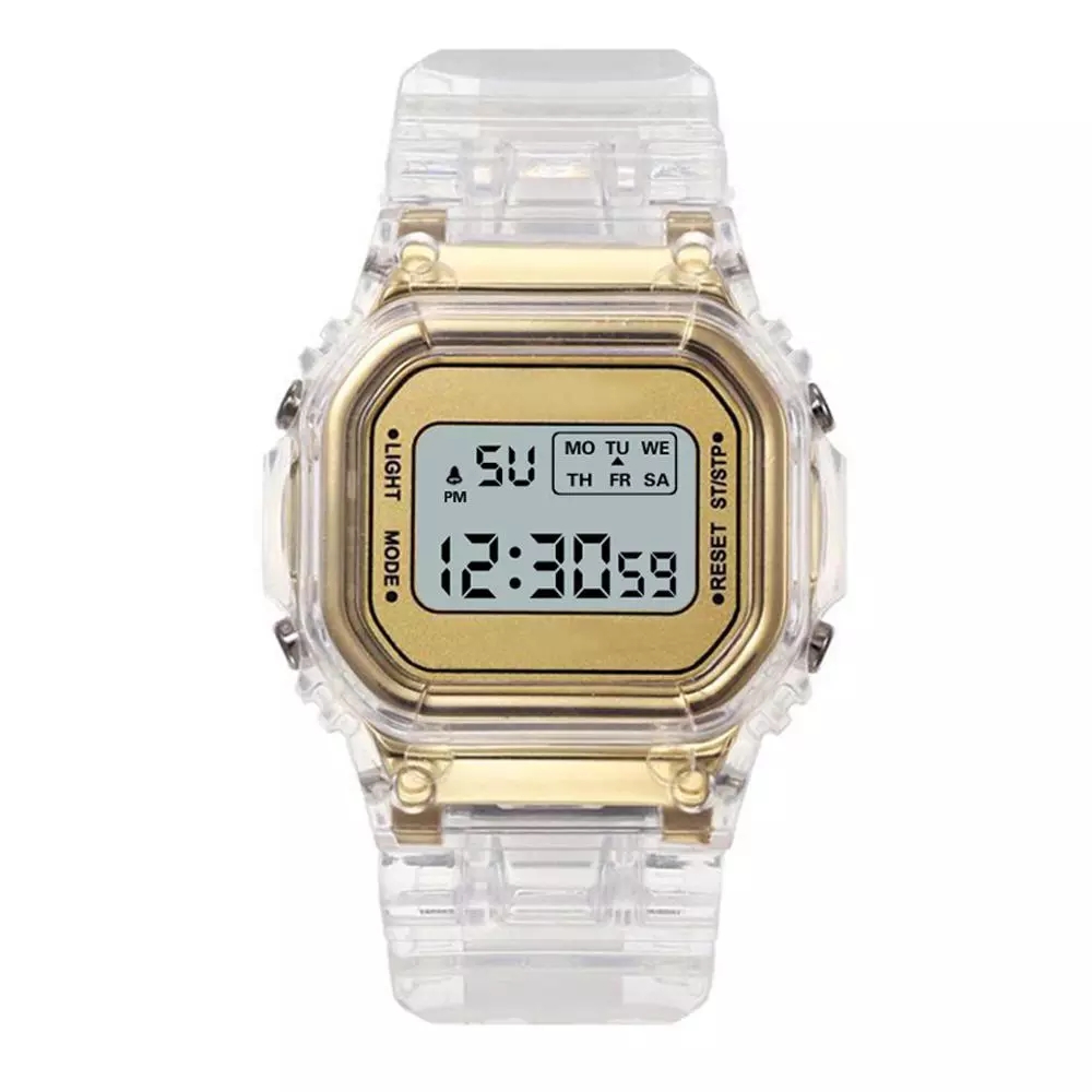 Men Women Watches Casual Transparent Digital Sport Watch Lover's Gift Clock Children Kid Wristwatch